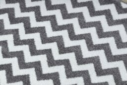 Rackhams Sketch Rug -Grey & White Thin Zig Zags - 180cm x 270cm - thumbnail 5