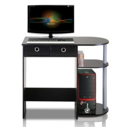 Rackhams Go Green Home Laptop Notebook Computer Desk/Table, Black/Grey/Black, /GY/BK Crafted for Practical Use and Stylish Living Spaces - 11193BK - thumbnail 1