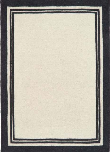 Rackhams Piper Wool Rug – Modern Black & Cream - 80X150 cm - image 1
