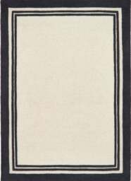 Rackhams Piper Wool Rug – Modern Black & Cream - 80X150 cm - thumbnail 1