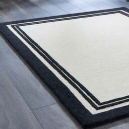 Rackhams Piper Wool Rug – Modern Black & Cream - 80X150 cm - thumbnail 5