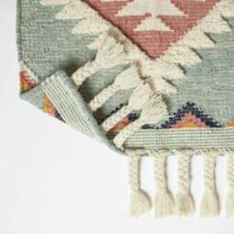 Rackhams Tenali Blue Kilim Wool Rug - 66 x 200 cm - thumbnail 6