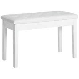 Rackhams Tufted Faux Leather Piano Bench Seat With Storage White - thumbnail 4