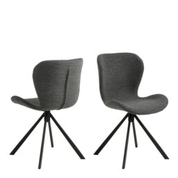Rackhams Batilda Swivel Dining chairs in Grey Fabic Set of 2 - 1