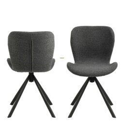 Rackhams Batilda Swivel Dining chairs in Grey Fabic Set of 2 - 1 - thumbnail 2