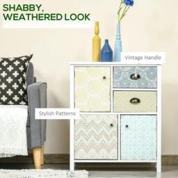Rackhams Drawer Table Sideboard Multi-purpose Storage Chest Shabby Chic Entryway Living Room Bedroom Furniture Organizer Unit - thumbnail 5