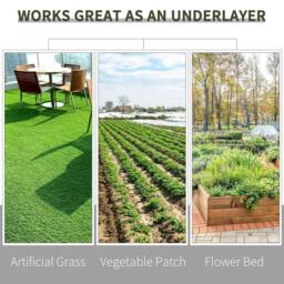 Rackhams 1m x 50m Weed Control Membrane, Heavy Duty Weed Control Barrier Fabric, 90gsm Ground Cover for Patios, Garden, Flower beds, Landscaping - thumbnail 5