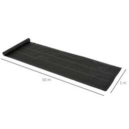 Rackhams 1m x 50m Weed Control Membrane, Heavy Duty Weed Control Barrier Fabric, 90gsm Ground Cover for Patios, Garden, Flower beds, Landscaping - thumbnail 3