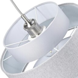 Rackhams Modern Grey Herringbone Linen and Cotton Triple Tier Design Pendant Lamp Shade - thumbnail 5