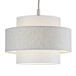 Rackhams Modern Grey Herringbone Linen and Cotton Triple Tier Design Pendant Lamp Shade - thumbnail 2