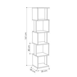 Rackhams Piri 5 Tier Tall Freestanding Bookcase (H) 161cm - Oak White - thumbnail 4