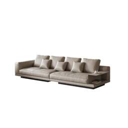 Rackhams Gail Three Seater, Four Seater Sofa With Storage, Real Leather - Ottoman - thumbnail 2
