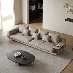 Rackhams Gail Three Seater, Four Seater Sofa With Storage, Real Leather - Ottoman - thumbnail 1