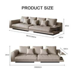 Rackhams Gail Three Seater, Four Seater Sofa With Storage, Real Leather - Ottoman - thumbnail 6