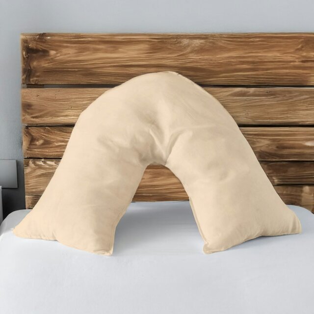 Rackhams Microfibre Soft Touch V Shape Plain Dyed Pillowcase - Cream - image 1