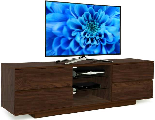 "Rackhams Avitus Premium Walnut with 4-Walnut Drawers and 3-Shelves 32""-65"" LED/OLED/LCD TV Cabinet" - image 1