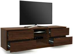 "Rackhams Avitus Premium Walnut with 4-Walnut Drawers and 3-Shelves 32""-65"" LED/OLED/LCD TV Cabinet" - thumbnail 4