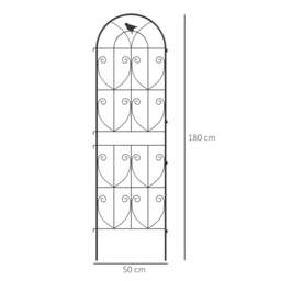 Rackhams Set of 2 Metal Garden Trellis, Outdoor Trellis Panels, 180 x 50cm - Metal - 20.0 - Black - thumbnail 3
