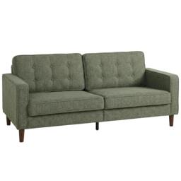 Rackhams 3 Seater Sofa with Button Tufting Wood Legs, Green - thumbnail 2