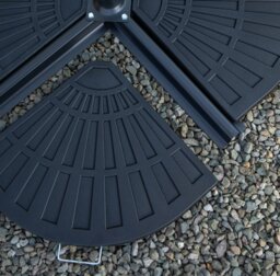 Rackhams Outdoor 4 Person Round Glass Top Garden Dining Table Chairs With Grey Banana Parasol and Base - Outdoor Furniture Sets - thumbnail 4