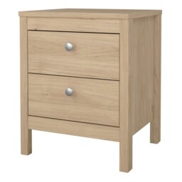 Rackhams Madrid Bedside Table 2 Drawers in Jackson Hickory Oak - Brown - Manufactured wood - 1 - thumbnail 3