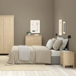 Rackhams Madrid Bedside Table 2 Drawers in Jackson Hickory Oak - Brown - Manufactured wood - 1 - thumbnail 6