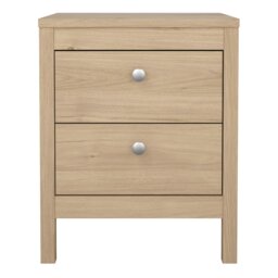 Rackhams Madrid Bedside Table 2 Drawers in Jackson Hickory Oak - Brown - Manufactured wood - 1 - thumbnail 2
