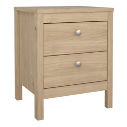 Rackhams Madrid Bedside Table 2 Drawers in Jackson Hickory Oak - Brown - Manufactured wood - 1