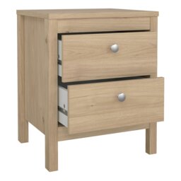Rackhams Madrid Bedside Table 2 Drawers in Jackson Hickory Oak - Brown - Manufactured wood - 1 - thumbnail 5