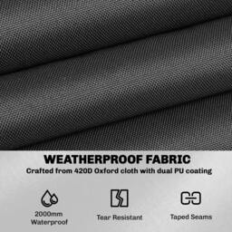 Rackhams Round Garden Furniture Cover Waterproof Dia.214 x 70 cm, Black - 1 - 214 x 214 x 70 cm - Furniture Cover - thumbnail 4