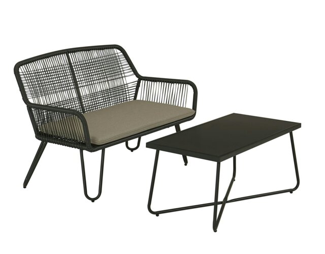 Rackhams Novogratz Marli Outdoor Loveseat Coffee Table Gray - Grey - image 1
