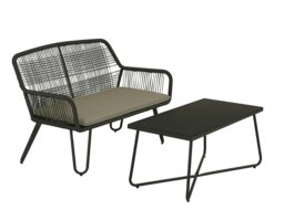 Rackhams Novogratz Marli Outdoor Loveseat Coffee Table Gray - Grey