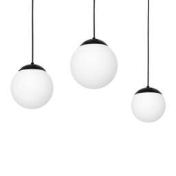 Rackhams Lima Designer Pendant Lamp Hand Made Matt Black And Cool White - thumbnail 3