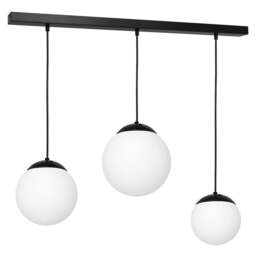 Rackhams Lima Designer Pendant Lamp Hand Made Matt Black And Cool White - thumbnail 1