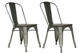 Rackhams Fusion Dining Chair in Metal in Gun metal - 2 pieces - Grey