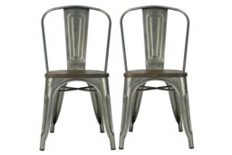Rackhams Fusion Dining Chair in Metal in Gun metal - 2 pieces - Grey - thumbnail 2
