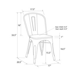 Rackhams Fusion Dining Chair in Metal in Gun metal - 2 pieces - Grey - thumbnail 4