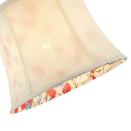Rackhams Classic Curved Cream Cotton Drum Shade with Blue and Red Floral Inner - thumbnail 3