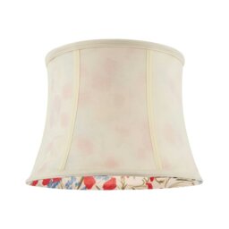 Rackhams Classic Curved Cream Cotton Drum Shade with Blue and Red Floral Inner