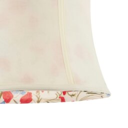 Rackhams Classic Curved Cream Cotton Drum Shade with Blue and Red Floral Inner - thumbnail 4