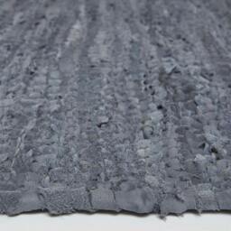 Rackhams Recycled Leather Handwoven Stripe Rug - Grey - 66 x 200 cm - thumbnail 5