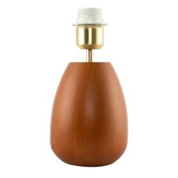Rackhams Chunky Wooden Table Lamp Base with Mahogany Finish with Inline Switch - thumbnail 1