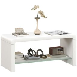 Rackhams High Gloss Storage Coffee Table, Centre Table for Living Room, White - thumbnail 2