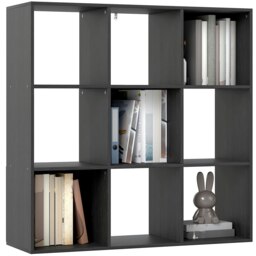 Rackhams 9 Cube Storage Unit Cabinet Bookcase Display Shelves, Black - Grey - 91W x 29.5D x 91H cm - 1 - thumbnail 2