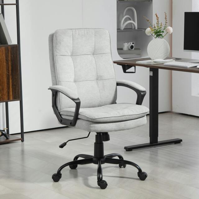 Rackhams Office Chair, Computer Desk Chair with Dual-Layer Padding, Black - Grey - image 1