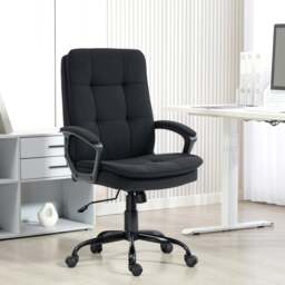 Rackhams Office Chair, Computer Desk Chair with Dual-Layer Padding, Black - Grey - thumbnail 4
