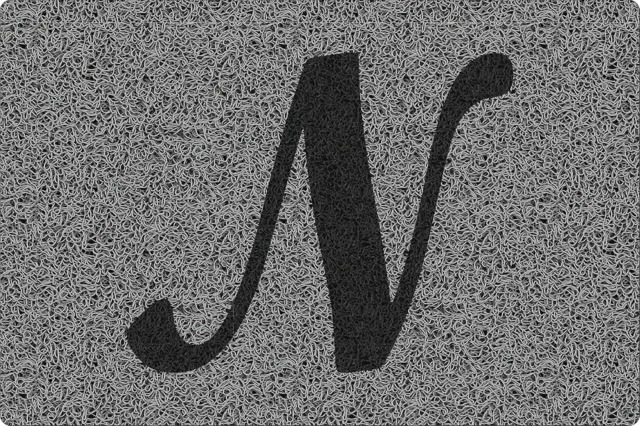 Rackhams Personalised Monogrammed Initial Letter Doormat 60 x 40cm - Grey with Black Letter - Letter N - image 1