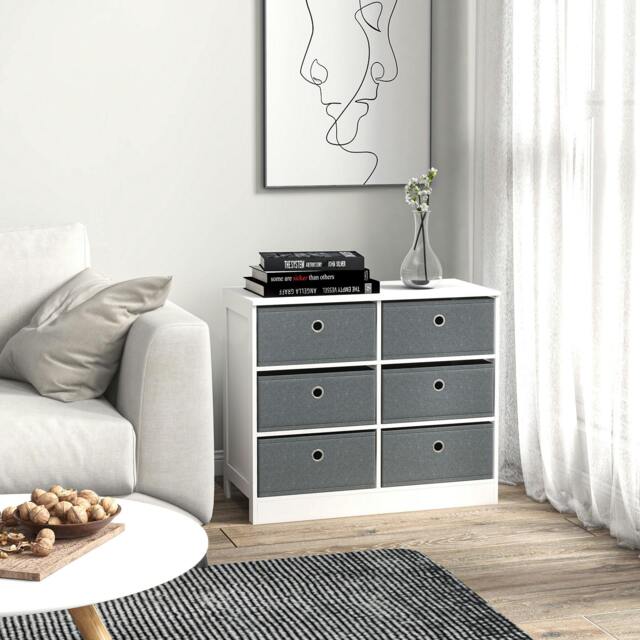 Rackhams Chests of Drawer Fabric Dresser Storage Cabinet w/ 6 Drawers for Bedroom - image 1