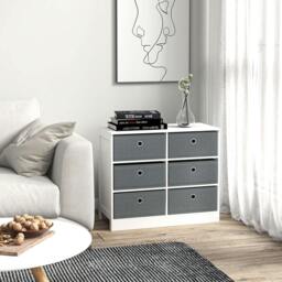 Rackhams Chests of Drawer Fabric Dresser Storage Cabinet w/ 6 Drawers for Bedroom - thumbnail 1
