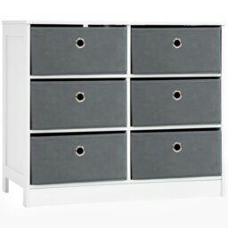 Rackhams Chests of Drawer Fabric Dresser Storage Cabinet w/ 6 Drawers for Bedroom - White - 6 - thumbnail 2